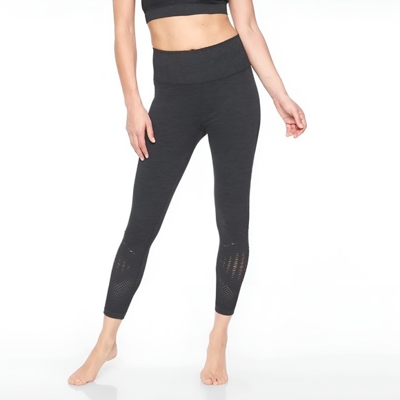 Athleta Halasana High Rise Seamless Tights Leggings In Charcoal Grey - Picture 2 of 9
